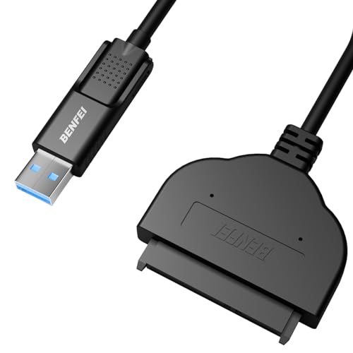 BENFEI SATA auf USB-Kabel, 2-in-1 USB C/USB 3.0 auf SATA III Festplatten-Adapter, kompatibel für 2,5 Zoll HDD und SSD