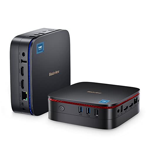 Blackview Mini PC MP60, Windows 11 Mini Computer mit 16GB DDR4 RAM 512GB M.2 SSD. Gen N5095 Desktop, Mini PC Gaming, 4K HD Dual HDMI, Gigabit Ethernet, Schwarz