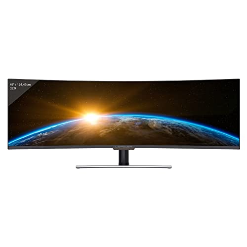 LC-POWER LC-M49-DFHD-144-C-Q 49 Zoll Curved Gaming Monitor（ 3840 x 1080 Pixel, Dual WFHD 32:9 Format,144Hz, HDR 400 ） schwarz