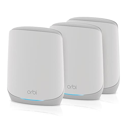 NETGEAR Orbi WiFi 6 Mesh WLAN System (RBK763S) | WiFi 6 Router mit 2 Satelliten-Repeatern | Abdeckung von bis zu 525 m², 75 Geräte | AX5400 bis zu 5,4 GBit/s