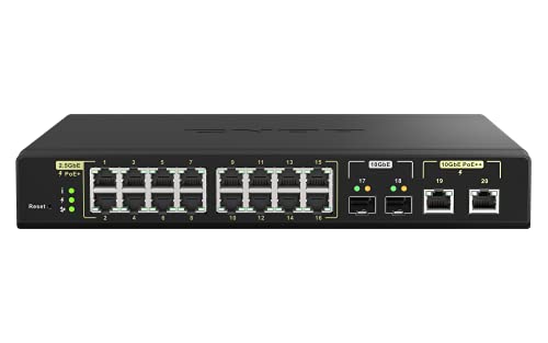 Qnap QSW-M2116P-2T2S Managed Switch, Schwarz