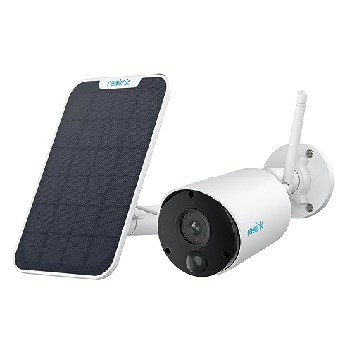 Reolink 2K Überwachungskamera Aussen Akku Argus Eco mit Solarpanel, Kabellose Solar WLAN Kamera Outdoor mit PIR- & KI-Erkennung, 2,4GHz Wi-Fi, IR-Nachtsicht, Zeitraffer, 2-Wege-Audio, Wetterfest