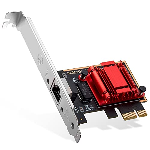 ORICO 2.5GBase-T PCIe Netzwerkadapter 2500/1000/100Mbps PCI Express 2.5Gigabit Ethernet Karte RJ45 Netzwerkkarte 2.5Gbit mit Thermal Design für PC mit Low Profile-Rot(Treiber Erforderlich)