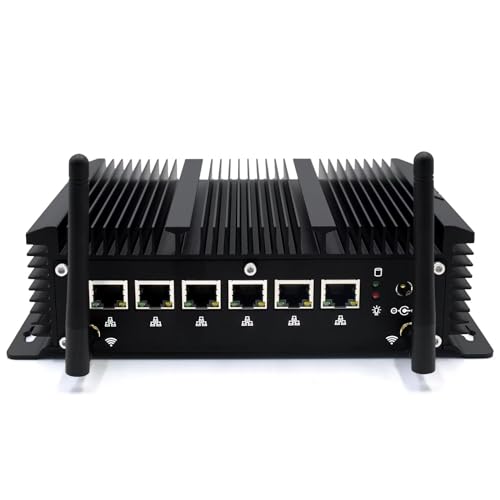 WEIDIAN Firewall Micro Appliance 2.5G, Firewall Box 6 RJ45 2.5GbE Port, Firewall Appliance Core i3-8140U, 8GB RAM 128GB SSD, Support HDMI, USB3.0, WiFi, SIM Slot, Compatible with OPNsense etc