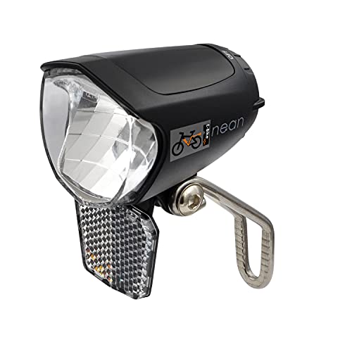 nean E-Bike LED Fahrradlicht 70 LUX mit Reflektor und StVZO Zulassung, Fahrradlampe, Fahrrad Frontlicht, Fahrradleuchte vorne, Scheinwerfer mit Aluminium-Kühlplatte, schwarz