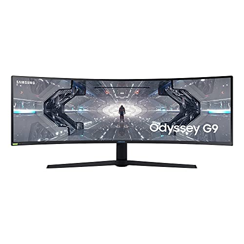 Samsung Odyssey G9 Curved Gaming Monitor C49G94TSSP, 49 Zoll, VA-Panel, QLED, DQHD-Auflösung, AMD FreeSync Premium Pro, G-Sync kompatibel, Reaktionszeit 1 ms, Krümmung 1000R, Bildwiederholrate 240 Hz