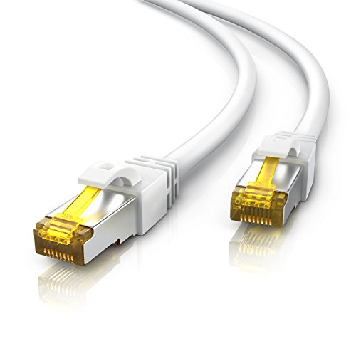 CSL - 10m CAT 7 Netzwerkkabel Gigabit Ethernet LAN Kabel - 10000 Mbit s - Patchkabel - Cat.7 Rohkabel S FTP PIMF Schirmung mit RJ 45 Stecker - Switch Router Modem Access Point
