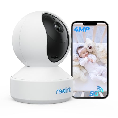 Reolink 4MP Überwachungskamera Innen WLAN Schwenkbar, Home und Baby Monitor mit Personen-/Haustiererkennung, Auto-Tracking, 2,4/5Ghz WiFi IP Kamera Indoor, 2-Wege-Audio, IR-Nachtsicht, E1 Pro