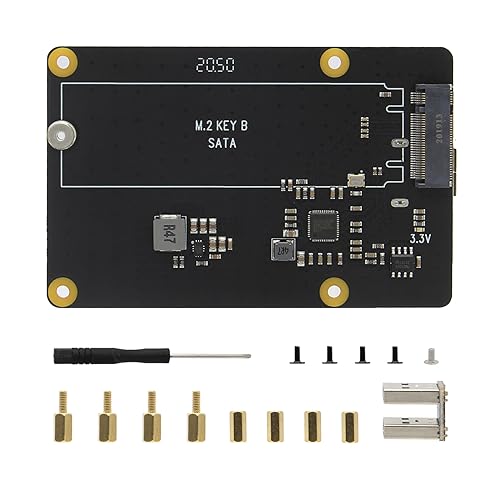 Geekworm for Raspberry Pi 4, X862 V2.0 M.2 Key-B SATA SSD Storage Expansion Board with USB 3.1 Connector Support Key-B 2280 SSD