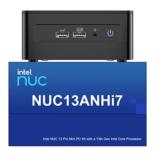 Intel NUC 13 Pro NUC13ANHi7 Arena Canyon Mini PC, Core i7-1360P, 16GB RAM, 512GB SSD, Mini Computer Windows 11 Pro für Business Home Office, Unterstützung 8K/4K Quad Display/WiFi 6E/BT 5.3