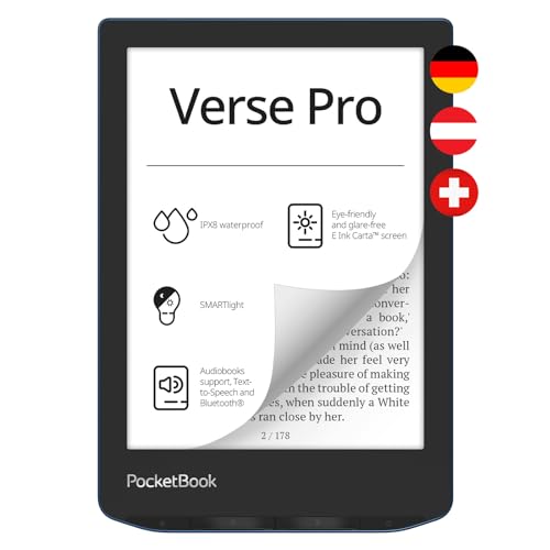 PocketBook Verse Pro eReader Blau 6 Zoll 16 GB Speicher Kabelloser Hörbuchgenuss