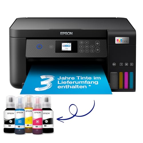 Epson EcoTank ET-2850 A4-Multifunktions-Wi-Fi-Tintentankdrucker, mit einem im Lieferumfang enthaltenen Vorrat an Tinten bis zu 3 Jahren