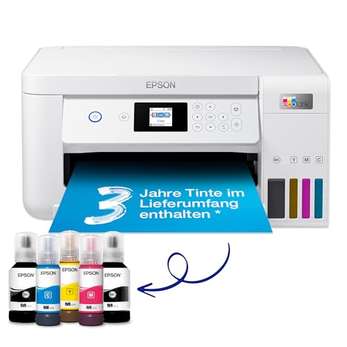 EcoTank ET-2856 A4-Multifunktions-Wi-Fi-Tintentankdrucker, mit einem im Lieferumfang enthaltenen Vorrat an Tinten bis zu 3 Jahren