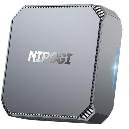 NiPoGi AK2 Plus Mini PC 𝖶indows 11, Ιntel Alder Lake-N100 (bis zu 3,40 GHz, TDP 6 W), 16GB DDR4 512GB M.2 SSD Mini Desktop Computer, 2X HDMI, 4K UHD Dual Display Micro PC mit VESA/RJ45/Dual WiFi