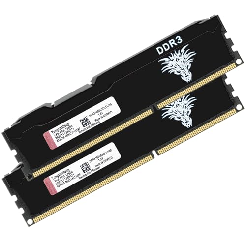 DDR3 16GB Kit (8GBx2) Desktop RAM 1600MHz PC3-12800 UDIMM Non-ECC Unbuffered 1.5V 2Rx8 Dual Rank 240 Pin CL11 PC Computer Memory Upgrade Module Arbeitsspeicher (Schwarz)
