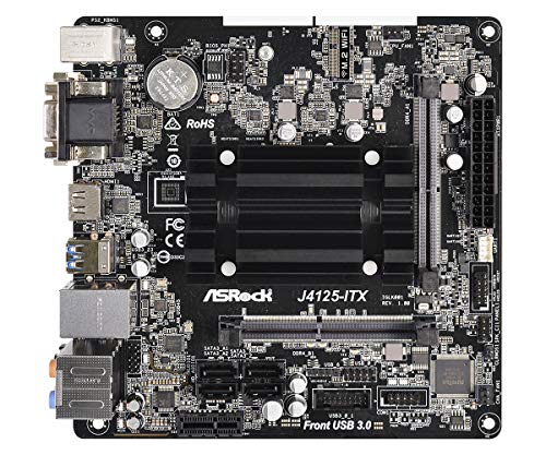 ASRock J4125-ITX, Intel, SOC (J4125), 2DDR4 (SO-DIMM), 8GB, VGA+DVI+HDMI, GBLAN, 4SATA3, 4USB3.2, MITX, One size