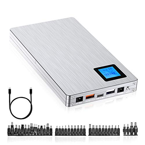 aceyoon Laptop Powerbank 20000mAh, Tragbare Powerbank für Laptop QC3.0 Schnellladegerät Laptop Externer Batterie USB/Typ C/DC Anschluss